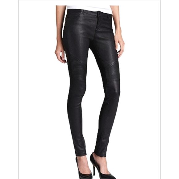 Vince Pants - VINCE  100% LEATHER BLACK MOTO SKINNY PANTS
